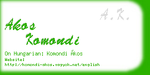 akos komondi business card